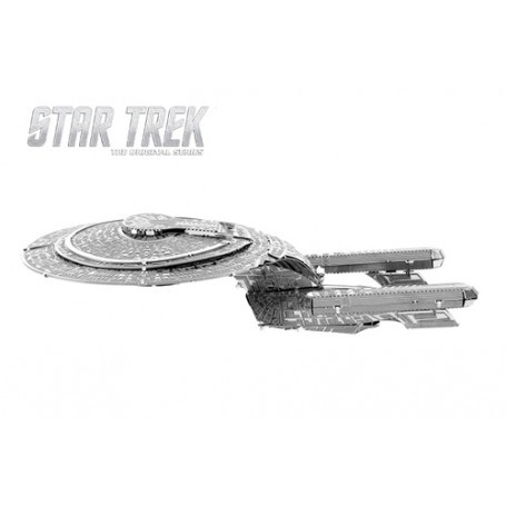 MetalEarth: STAR TREK / USS ENTERPRISE NCC-1701D 12.7x6x5.5cm, metal 3D model with 2 sheets, on card 12x17cm, 14+ Metal model ki