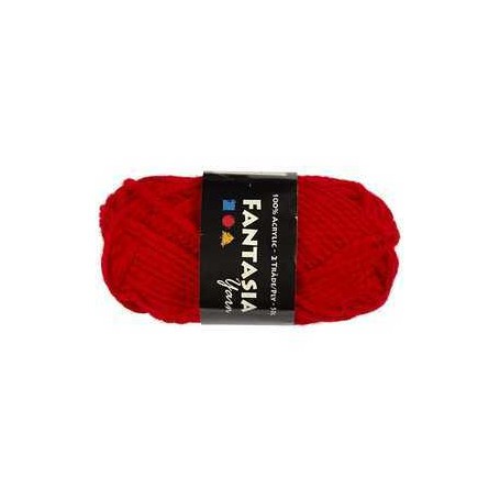 Fantasia Acrylic Yarn, L: 35 m, red, Maxi, 50g 