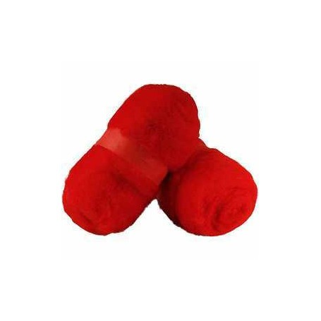 Carded Wool, red, 2x100g 