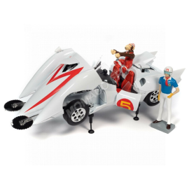 SPEED RACER 5 "MACH 5" 1967 WITH 2 SPEED RACER AND CHIMCHIM FIGURES AUTO WORLD AMMAWSS124