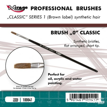 MIRAGE BRUSH FLAT HIGH QUALITY CLASSIC SERIES 1 size 0 