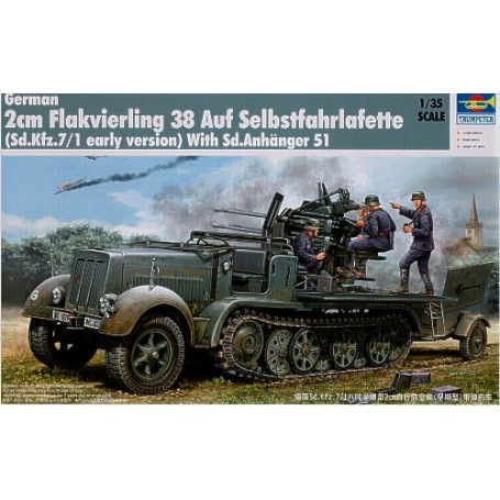 Sd.Kfz.7/1 Half-track w/ 2 cm Flakvierling 38 (early version) Model kit