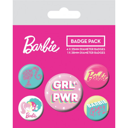 Barbie pack of 5 Girl Power badges 