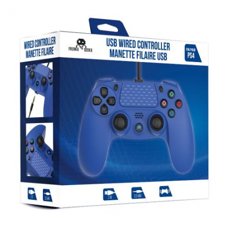 Blue Wired Controller for PS4 with 3M Cable with Jack