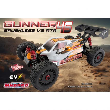 Radio controlled electric car Buggy GUNNER 4S Combo 3S 1:8 RC buggy