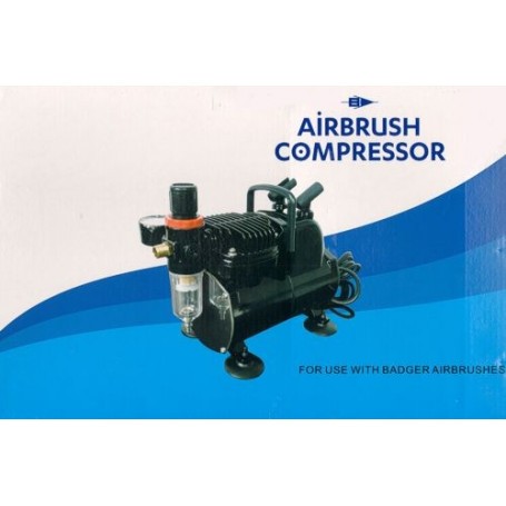 Airbrush Compresser with Auto Start /Auto Stop Function, Air pressure gauge, Adjustable pressure, Air filter, Moisture trap, Pis