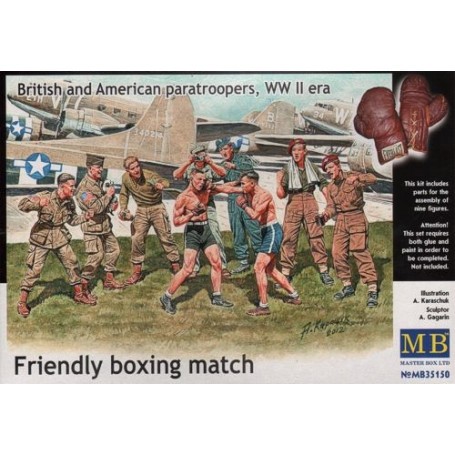 British and American Paratroopers 'Friendly Boxing Match' Figure