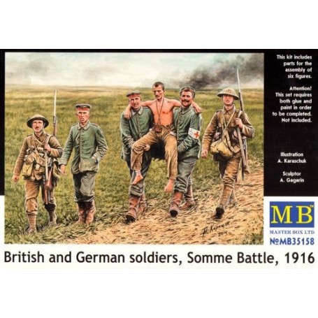 British and German soldiers, (WWI) Somme Battle, 1916 Figure