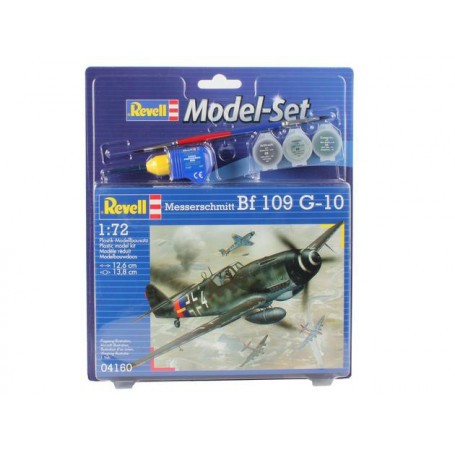 Messerschmitt Bf 109 Set - box containing the model, paints, brush and glue Airplane model kit